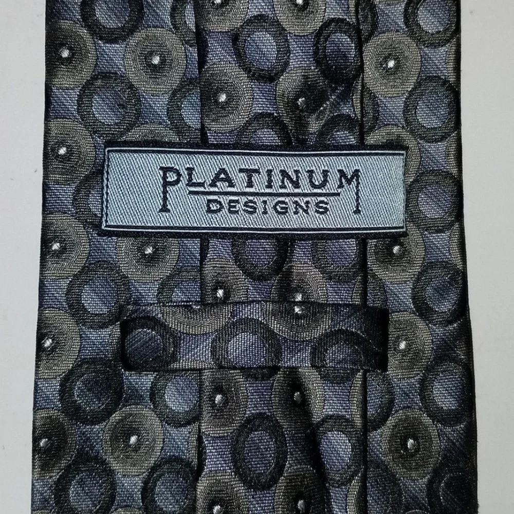 Platinum Designs Silver 100% Silk Neck Tie 62
